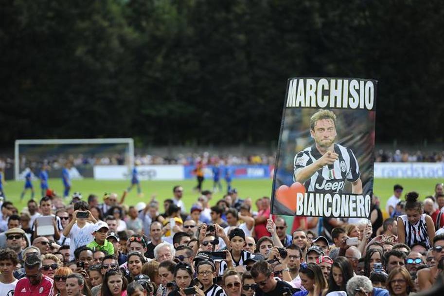 Striscioni per Marchisio. LaPresse